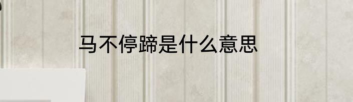 马不停蹄是什么意思