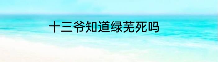 十三爷知道绿芜死吗