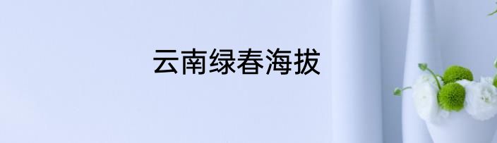 云南绿春海拔