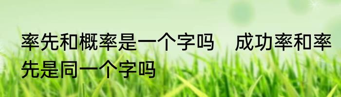 率先和概率是一个字吗　成功率和率先是同一个字吗
