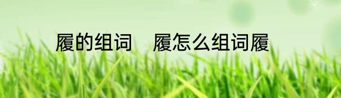 履的组词　履怎么组词履