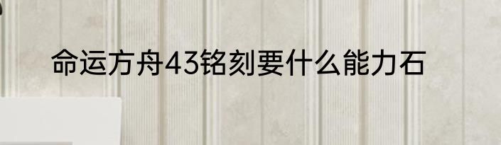 命运方舟43铭刻要什么能力石