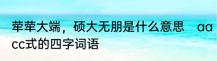 荦荦大端，硕大无朋是什么意思　aacc式的四字词语
