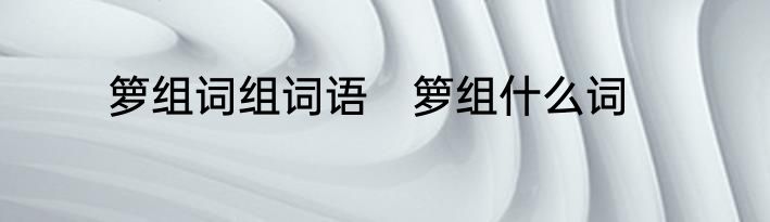 箩组词组词语　箩组什么词