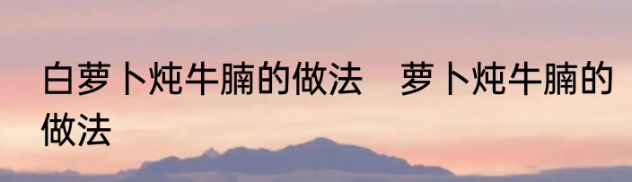 白萝卜炖牛腩的做法　萝卜炖牛腩的做法