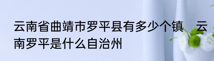 云南省曲靖市罗平县有多少个镇　云南罗平是什么自治州