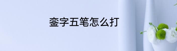 銮字五笔怎么打
