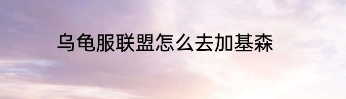 乌龟服联盟怎么去加基森