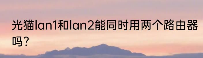 光猫lan1和lan2能同时用两个路由器吗?