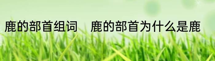 鹿的部首组词　鹿的部首为什么是鹿