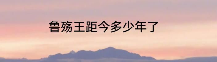 鲁殇王距今多少年了