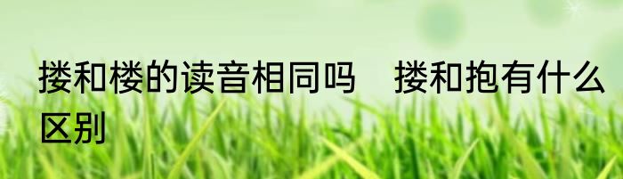搂和楼的读音相同吗　搂和抱有什么区别