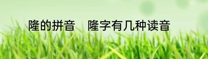 隆的拼音　隆字有几种读音