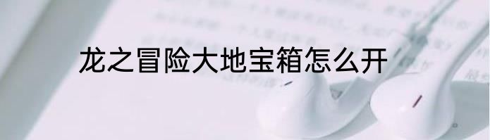 龙之冒险大地宝箱怎么开