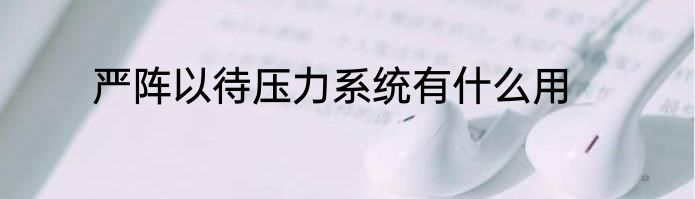严阵以待压力系统有什么用