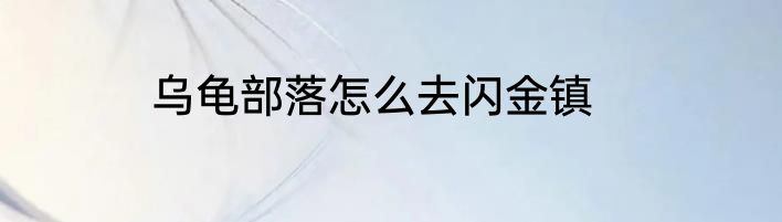 乌龟部落怎么去闪金镇