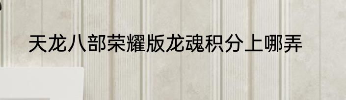 天龙八部荣耀版龙魂积分上哪弄