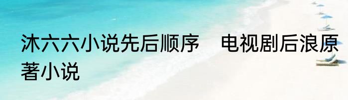 沐六六小说先后顺序　电视剧后浪原著小说