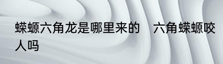 蝾螈六角龙是哪里来的　六角蝾螈咬人吗