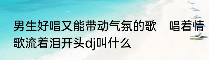 男生好唱又能带动气氛的歌　唱着情歌流着泪开头dj叫什么