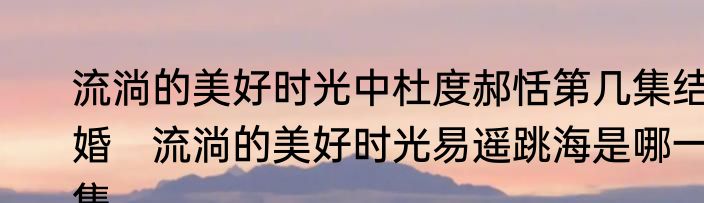 流淌的美好时光中杜度郝恬第几集结婚　流淌的美好时光易遥跳海是哪一集