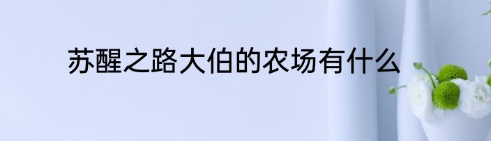 苏醒之路大伯的农场有什么