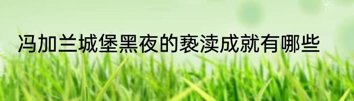 冯加兰城堡黑夜的亵渎成就有哪些