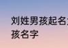 刘姓男孩起名大全　刘氏表字辈求男孩名字