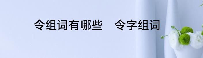 令组词有哪些　令字组词