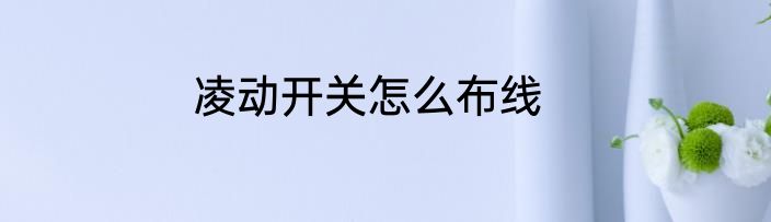 凌动开关怎么布线