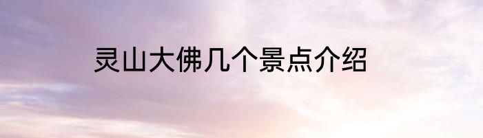 灵山大佛几个景点介绍