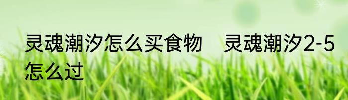 灵魂潮汐怎么买食物　灵魂潮汐2-5怎么过