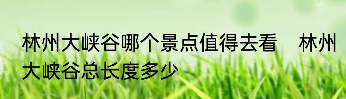 林州大峡谷哪个景点值得去看　林州大峡谷总长度多少