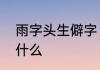 雨字头生僻字　泓霖两个字的意义是什么