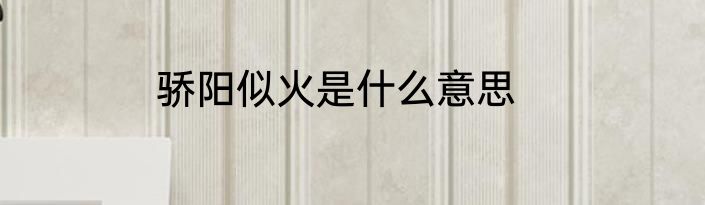 骄阳似火是什么意思