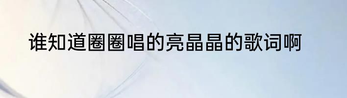 谁知道圈圈唱的亮晶晶的歌词啊