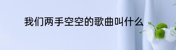 我们两手空空的歌曲叫什么