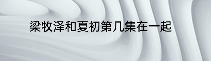 梁牧泽和夏初第几集在一起