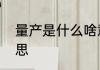 量产是什么啥意思　规模量产什么意思