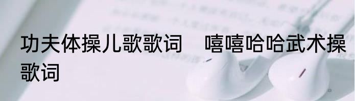 功夫体操儿歌歌词　嘻嘻哈哈武术操歌词