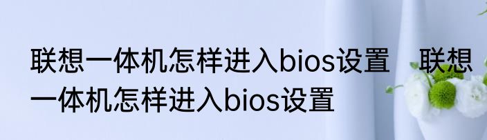 联想一体机怎样进入bios设置　联想一体机怎样进入bios设置