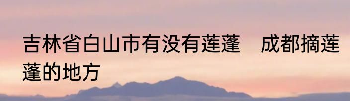 吉林省白山市有没有莲蓬　成都摘莲蓬的地方