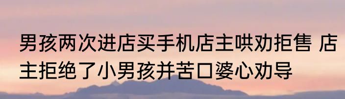 男孩两次进店买手机店主哄劝拒售 店主拒绝了小男孩并苦口婆心劝导