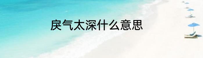 戾气太深什么意思