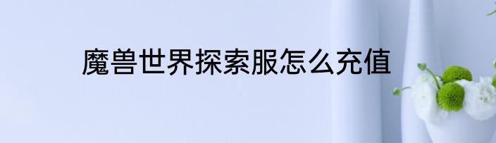 魔兽世界探索服怎么充值