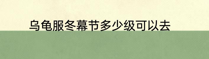 乌龟服冬幕节多少级可以去
