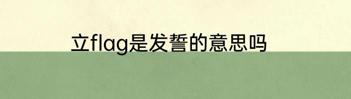 立flag是发誓的意思吗