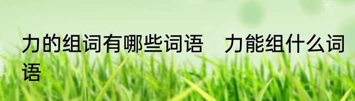 力的组词有哪些词语　力能组什么词语