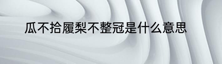 瓜不拾履梨不整冠是什么意思