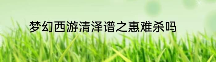 梦幻西游清泽谱之惠难杀吗